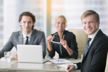 Group of smiling business people