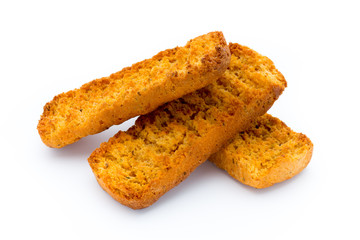 Crumbs of bread croutons. Eco food.