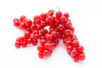 Red Currant close up isolated on white.