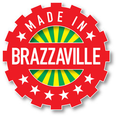 Made in Brazzaville flag color stamp. Vector illustration