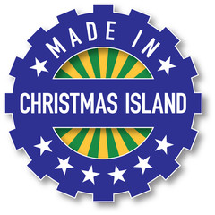 Made in Christmas Island flag color stamp. Vector illustration