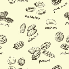 Nuts vintage seamless