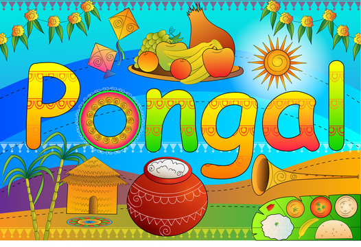 Happy Pongal festival celebration background