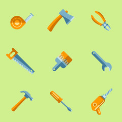 icon construction tools set