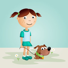 Girl and Dog