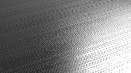 Gray steel background in perspective. With light in lower right corner and darkness in left. Metal surface with diagonal lines. 3D Rendering. - obrazy, fototapety, plakaty