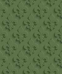 3D Seamless Pattern in Kale Color.