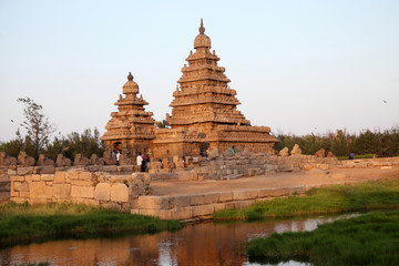 Fototapeta na wymiar Ancient Shore temple of Mahabalipuram, Tamil Nadu, India