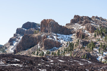 Still lava in Tenerife highland, Canary islands, Spain.