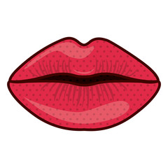 Female mouth cartoon icon. Lips expression character and caricature theme. Vector illustration