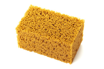 yellow sponge isolated on white background