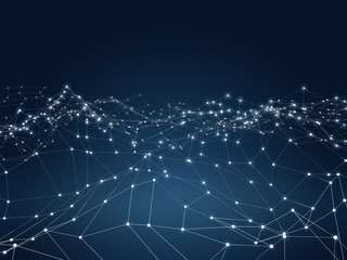 Futuristic polygonal shape. Abstract background. High technology concept. 3D illustration.