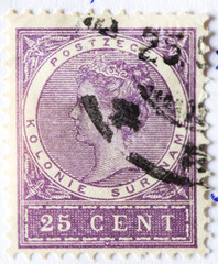 Old Dutch postage stamp for Surinam