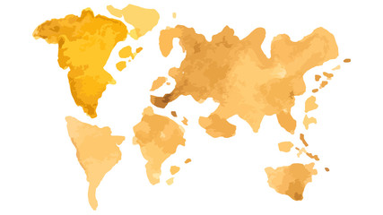World Map watercolor, abstract. Not a real map of the world for the entourage. Vector