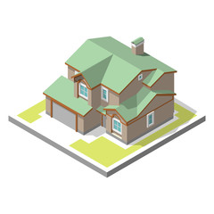 isometric image of a private house