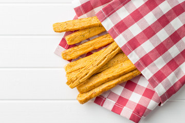 Crispy bread sticks.