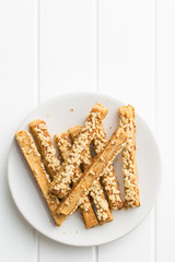 Crispy bread sticks.