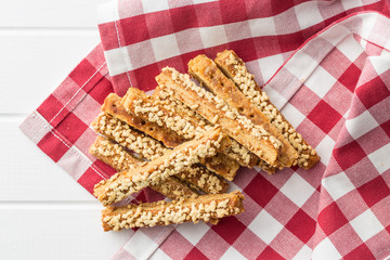 Crispy bread sticks.