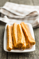 Crispy bread sticks.