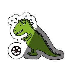 Toy dinosaur icon. Childhood play fun cartoon and game theme. Isolated design. Vector illustration