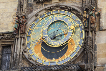 체코 프라하 구 시청사의 천문시계