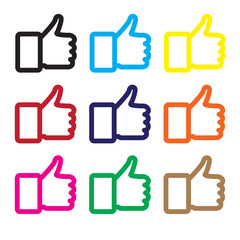 thumb up icon isolated on white background. thumb up sign.