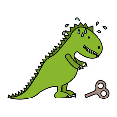 Obraz premium Toy dinosaur icon. Childhood play fun cartoon and game theme. Isolated design. Vector illustration