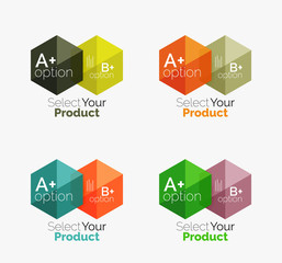 Business geometric layouts with option text