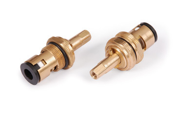 Swivel bronze bush for household plumbing (Clipping path)