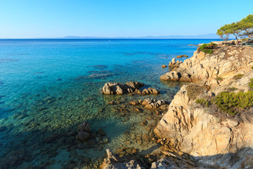 Fototapeta na wymiar Aegean sea coast (Chalkidiki, Greece).
