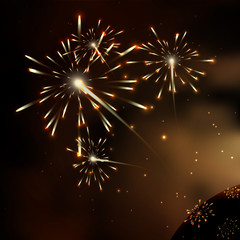 Fireworks. Galaxy. Milky way stars and star-dust in deep space cosmos. Stars of a planet and galaxy...