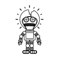 Toy robot damaged icon. Childhood play fun cartoon and game theme. Isolated design. Vector illustration