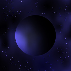 Galaxy. Dark planet. Milky way stars and star-dust in deep space cosmos. Stars of a planet and galaxy in a free space. A glorious, rich star forming nebula.