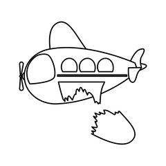 Toy airplane damaged icon. Childhood play fun cartoon and game theme. Isolated design. Vector illustration