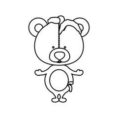 Toy teddy bear damaged icon. Childhood play fun cartoon and game theme. Isolated design. Vector illustration