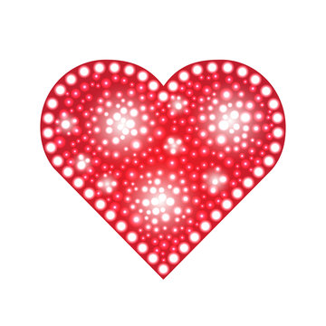 Elegant red heart composed from small pearls. Love romantic Valentine art. Valentine's Day illustration.