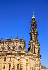 Fototapeta na wymiar Dresden Cathedral of the Holy Trinity or Hofkirche, Dresden, Saxony, Germany