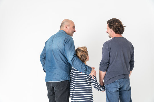 Gay male couple with son