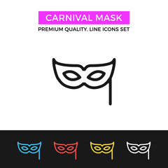 Vector carnival mask icon. Party, masquerade concepts. Thin line icon