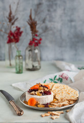 Dried Fruit, Walnut and Honey Baked Brie