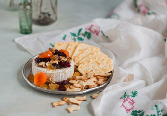 Dried Fruit, Walnut and Honey Baked Brie