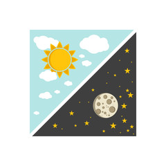 Vector illustration of day and night concept