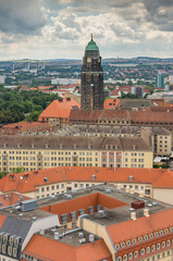 Fototapeta na wymiar Aerial view over the city of Dresden