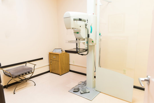 Empty room with mammography equipment
