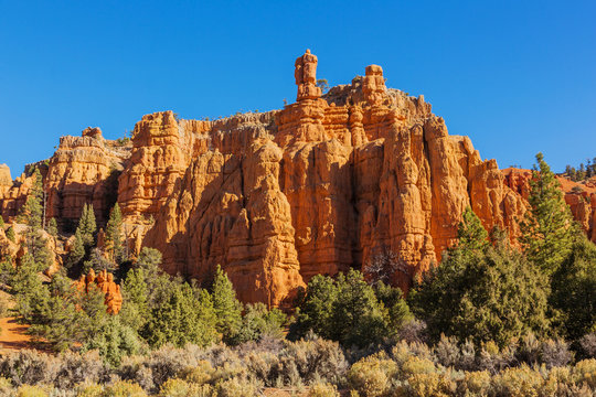 Fascinating rock formation. Hoodoos in Bryce Canyon National Par