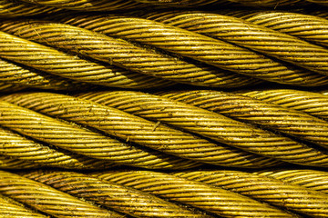 Steel cable close-up photo.