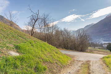 mountain landscape with snow and cloud