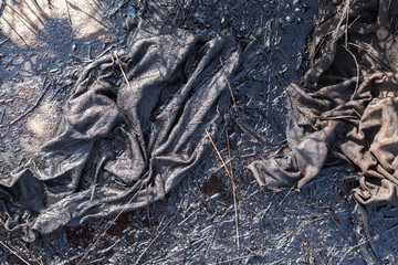 Crude oil on oil spill