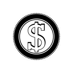 Coin icon. Money financial item commerce market and buy theme. Isolated design. Vector illustration