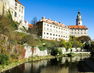 Naklejka na ściany i meble Cesky Krumlov castle with Vltava river